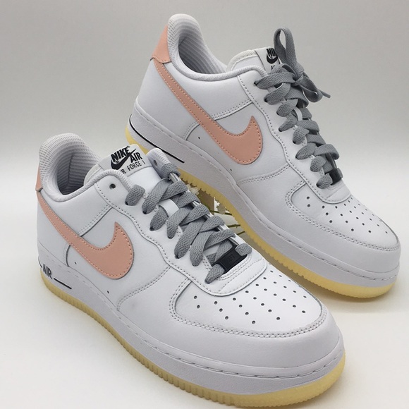 peach and black air force ones